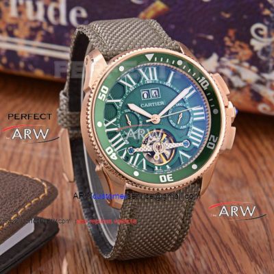 Perfect Replica 43mm Cartier Hot Sale Leather Strap Watch